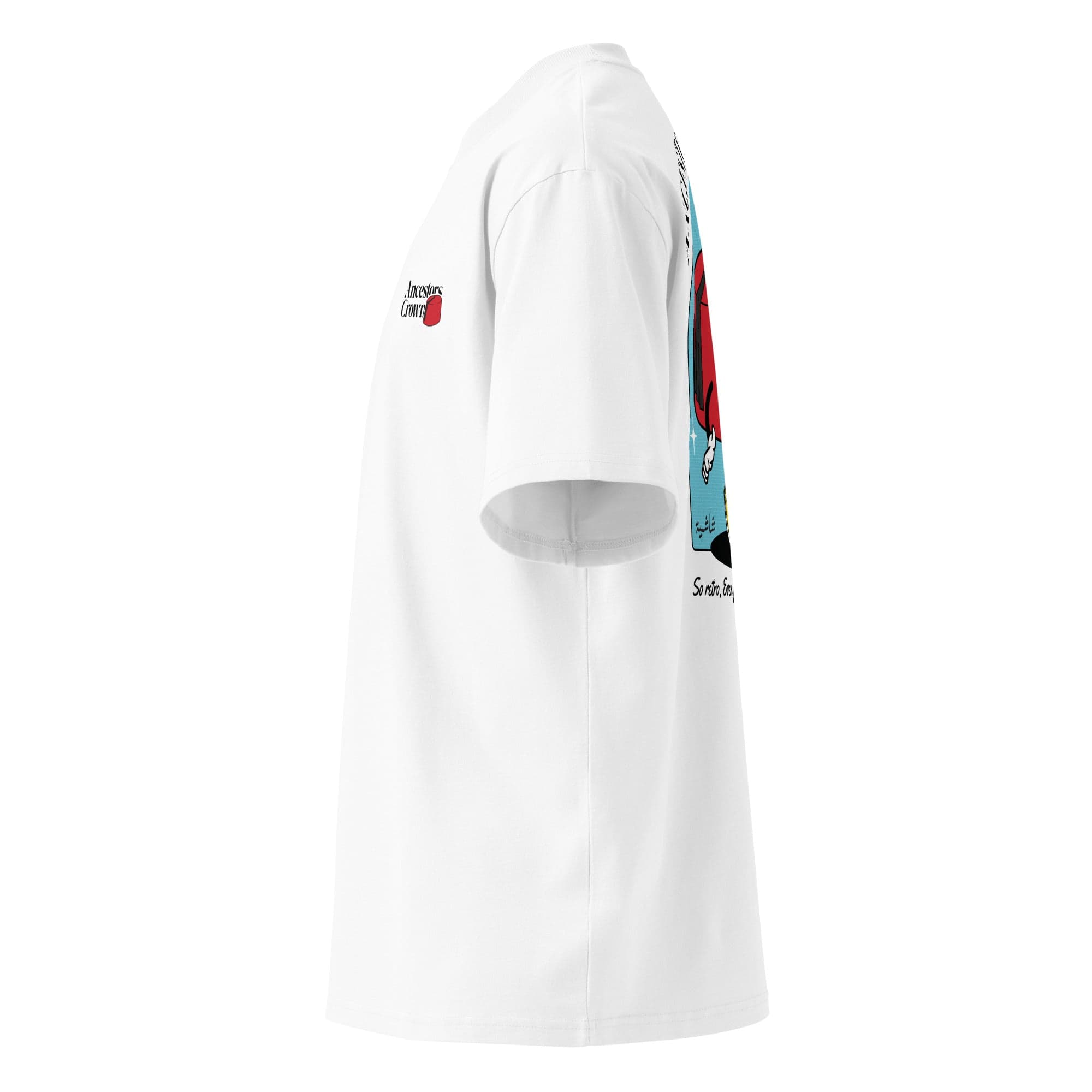 Ancestors Crown Oversized Tshirt — white left